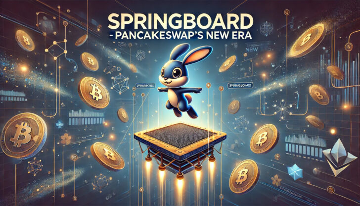 PancakeSwapの新プラットフォームSpringBoardをテーマにしたクリプトニュース用バナー