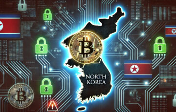 北朝鮮のビットコイン保有量増加を示すサイバー風のデジタルイラスト