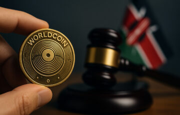 ケニア裁判所によるワールドコインの生体認証データ収集を違法とする判決に関連するサイバー風のビジュアル
