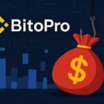 デジタルなグラフィックの中に、流出する仮想通貨資産を象徴する矢印とBitoPro取引所のモチーフが描かれた抽象的なイラスト
