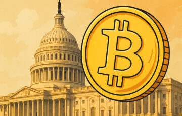 GENIUS法案を象徴するステーブルコインとアメリカ国会議事堂のイラスト