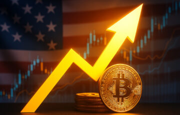 米国上場を目指すOKXを象徴するデジタルアート風のビジュアル。金融と仮想通貨の世界を融合したイメージ。