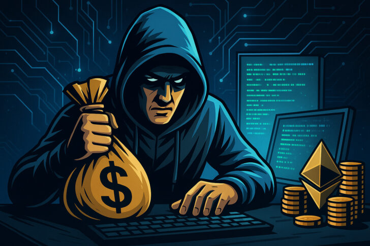 分散型取引所のハッキングと資産返還を象徴するサイバーセキュリティのイメージイラスト