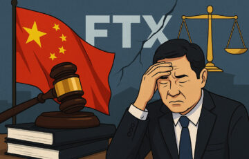 中国の債権者がFTX破産計画に異議を唱える様子を描いたイラスト