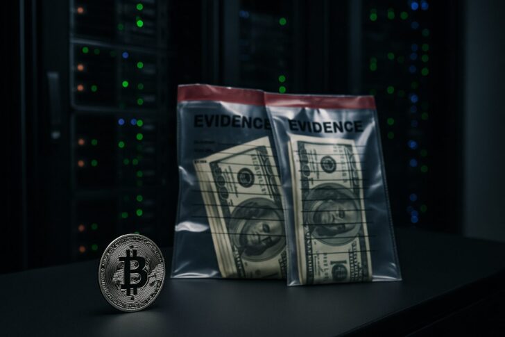 米当局によるBlackSuitランサムウェア関連サーバーと仮想通貨押収をイメージしたサーバールームの写真