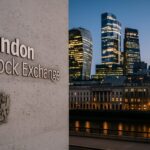 ロンドン証券取引所の外観を象徴的に捉えた写真。ビットパンダのIPO断念をイメージ。