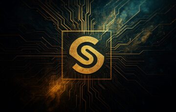 抽象的な円形ネットワーク構造を描いた美麗なデジタルアート、Tempoブロックチェーンの象徴的イメージ