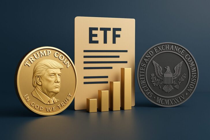カナリー・キャピタルが米国証券取引委員会に提出したトランプコインETFを象徴する金融イメージ