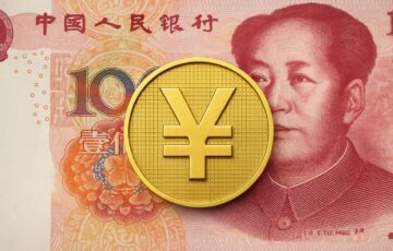 中国が人民元建てステーブルコインを承認する可能性を示すイメージ、人民元とデジタル通貨を象徴する構図