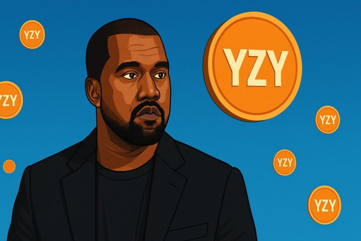 カニエ・ウェストが発表したSolana基盤のミームコインYZYを象徴するデジタルイラスト