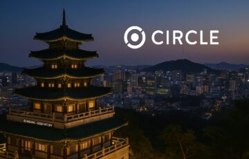 ソウルの街並みを背景に、韓国の銀行とステーブルコイン協議を象徴するイメージ