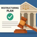 ワジールXの再編計画が裁判所承認を待つ様子を象徴するイラスト