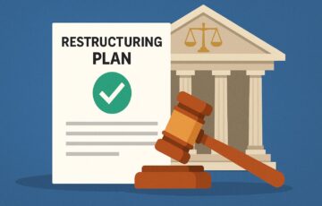ワジールXの再編計画が裁判所承認を待つ様子を象徴するイラスト