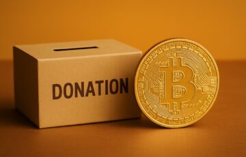 ウィンクルボス兄弟がトランプ支持のPACにビットコイン2100万ドルを寄付したニュースを象徴するイメージ、ビットコインと寄付の概念を表現