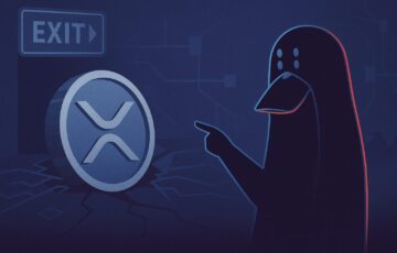 ZachXBTを象徴するペンギン風シルエットとXRPロゴが組み合わさったデジタルイラスト