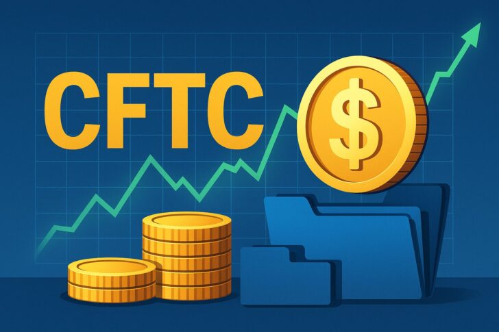 米商品先物取引委員会（CFTC）がデリバティブ市場におけるステーブルコイン担保を検討する様子を表現したイラスト