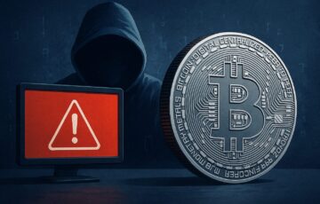 仮想通貨のセキュリティリスクを象徴するビットコインのデジタルイラスト