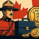 カナダ王立騎馬警察によるTradeOgre取引所摘発を象徴的に描いたデジタルイラスト