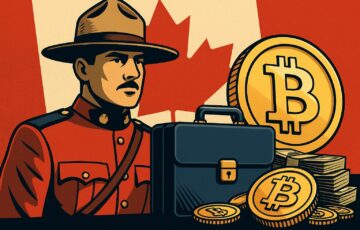 カナダ王立騎馬警察によるTradeOgre取引所摘発を象徴的に描いたデジタルイラスト