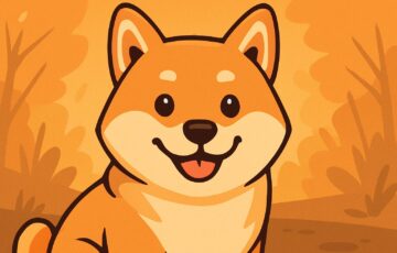 愛らしく微笑む柴犬のイラスト