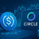 Hyperliquidチェーンに統合されたUSDCを象徴する未来的なデジタルアート