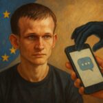 イーサリアム共同創設者ヴィタリック・ブテリン氏がEUのチャット監視法案に懸念を示すイラスト