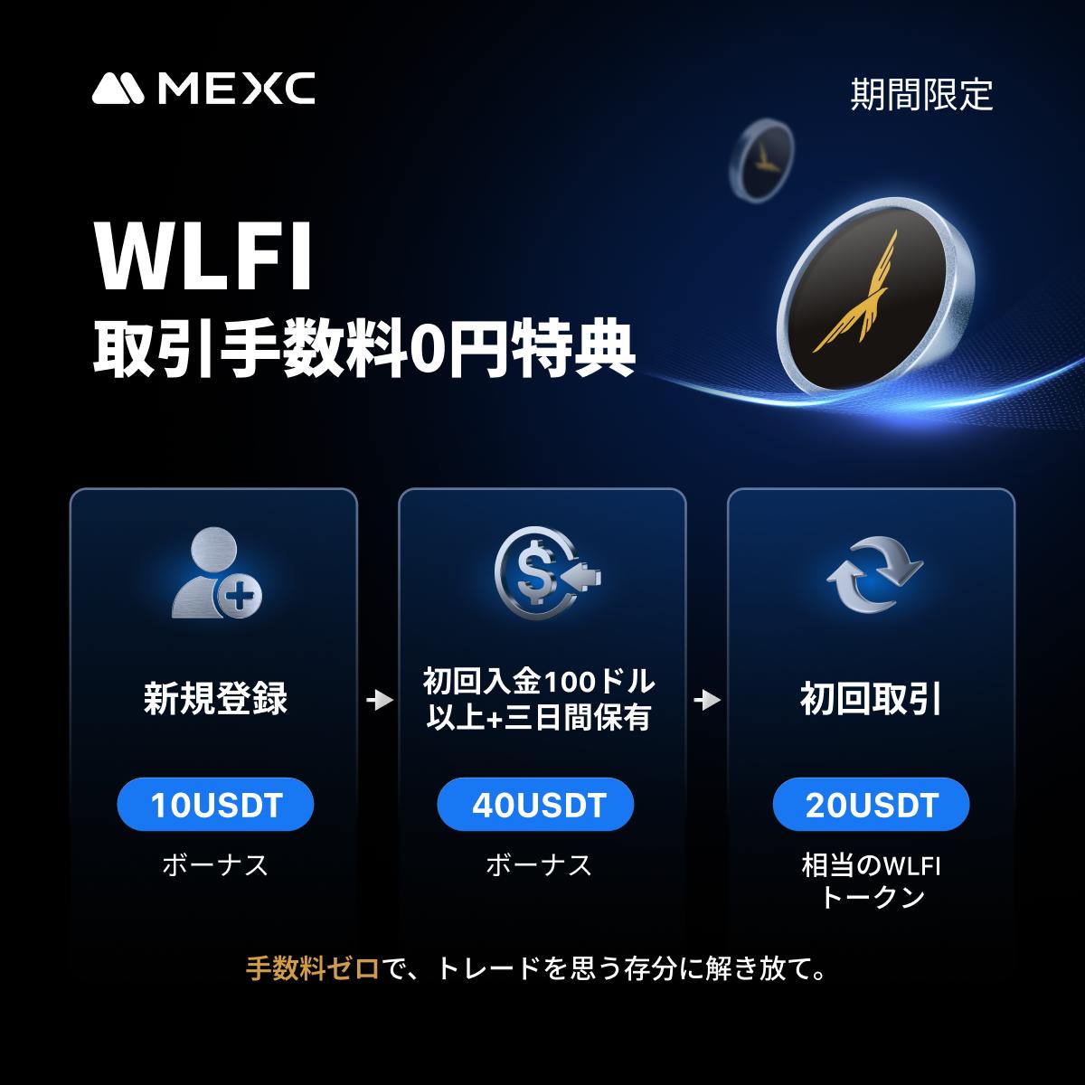 【MEXC】WLFIローンチキャンペーン開催中！取引手数料ゼロ＆最大70USDT相当の特典を獲得しよう | NEXTMONEY｜仮想通貨メディア