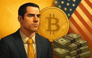 ビットコインの初期投資家ロジャー・バー氏が米司法省と脱税問題で和解したことを象徴的に描いたイラスト。ビットコインの象徴と天秤がバランスを取る構図。