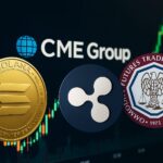 CMEグループがSolanaとXRPのCFTC規制下オプション商品を開始したことを象徴するトレーディングイメージ