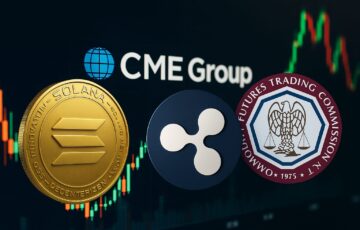 CMEグループがSolanaとXRPのCFTC規制下オプション商品を開始したことを象徴するトレーディングイメージ
