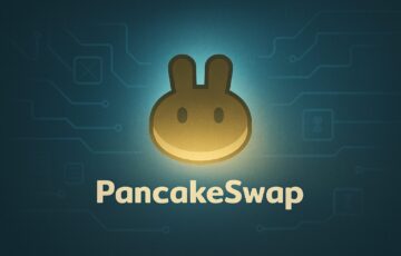 ポジティブな雰囲気で描かれたPancakeSwapのアイキャッチ画像。中央にウサギのロゴが配置され、ブロックチェーンの光が回復と信頼を象徴している。