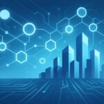 企業向けステーブルコイン発行プラットフォームを象徴する未来的なデジタルネットワークのイラスト