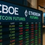 CBOEで表示されるビットコイン先物とイーサリアム先物の取引画面