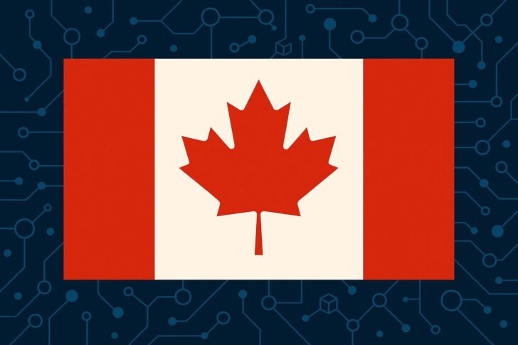 カナダ政府が2025年度予算でステーブルコイン規制を導入することを示す抽象的なイメージのアイキャッチ画像