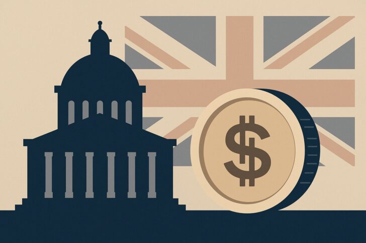 イギリスがステーブルコイン保有に上限を導入する方針を示したことを象徴する金融規制イメージ