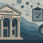 コインベース・ヨーロッパの取引監視不備に関する罰金と規制強化を示すイラスト