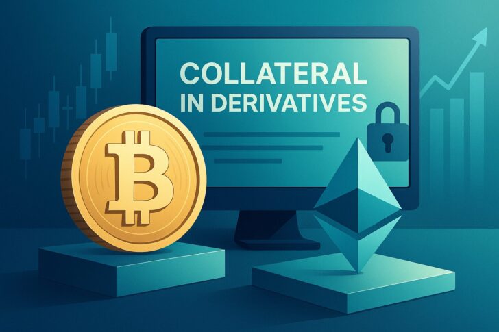 CFTCがビットコインとイーサリアムを担保として認めたパイロット制度を象徴する抽象的なデジタルイラスト