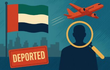 UAEからロシアへ国外追放されたフィニコ創設者を象徴的に描いた抽象イラスト