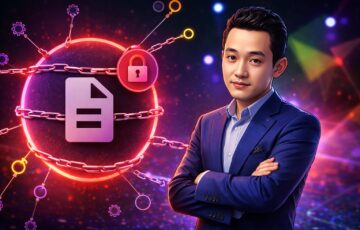 ジャスティン・サンと凍結されたWLFIトークンを象徴的に描いたイラスト