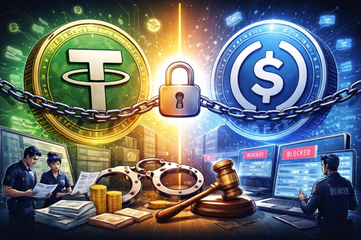 Tetherが33億ドル、Circleが1億900万ドルを凍結した背景