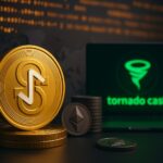 Yearn FinanceとTornado Cashを象徴するコインとロゴが並ぶ、エクスプロイト被害を示すイメージ。