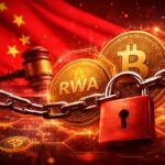 中国が実世界資産(RWA)のトークン化を違法金融として規制強化するイメージ