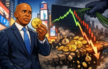 元ニューヨーク市長エリック・アダムス氏が発表したNYCトークンの急騰と急落を象徴するイラスト