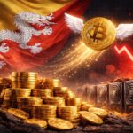 ブータンがビットコイン準備金を縮小する動きを象徴したイメージ