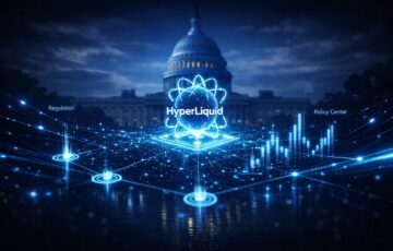 ハイパーリキッドがワシントンでDeFi政策センターを設立し米国規制に関与する構図を表現したダークトーンのイメージ