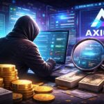 Axiomの内部情報利用疑惑とPolymarketでの巨額利益をイメージしたデジタルイラスト。ウォレット追跡や仮想通貨取引の調査を象徴するビジュアル。