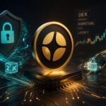 Aster Chainのプライバシー機能を象徴する未来的なブロックチェーンイメージ