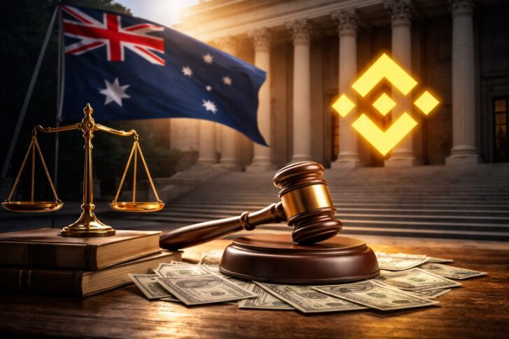 バイナンスのオーストラリア法人に対する罰金と規制措置を示すイメージ