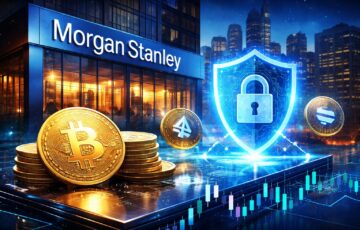 モルガン・スタンレーが米国銀行免許を申請し、仮想通貨の保管・取引体制強化を進めるイメージ
