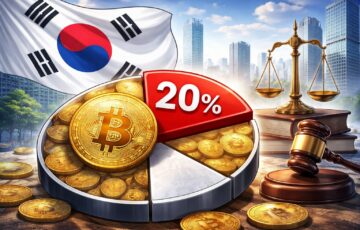 韓国が仮想通貨取引所の主要株主の保有比率を20%に制限する規制を示すイメージ